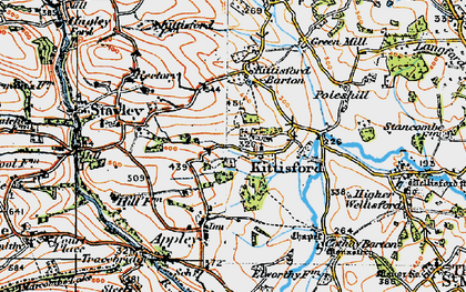 Old map of Kittisford in 1919