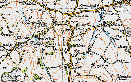 Old map of Blackdown Hill in 1919
