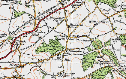 Old map of Kitwood in 1919