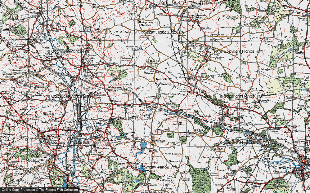 Old Map of Kiveton Park, 1923 in 1923