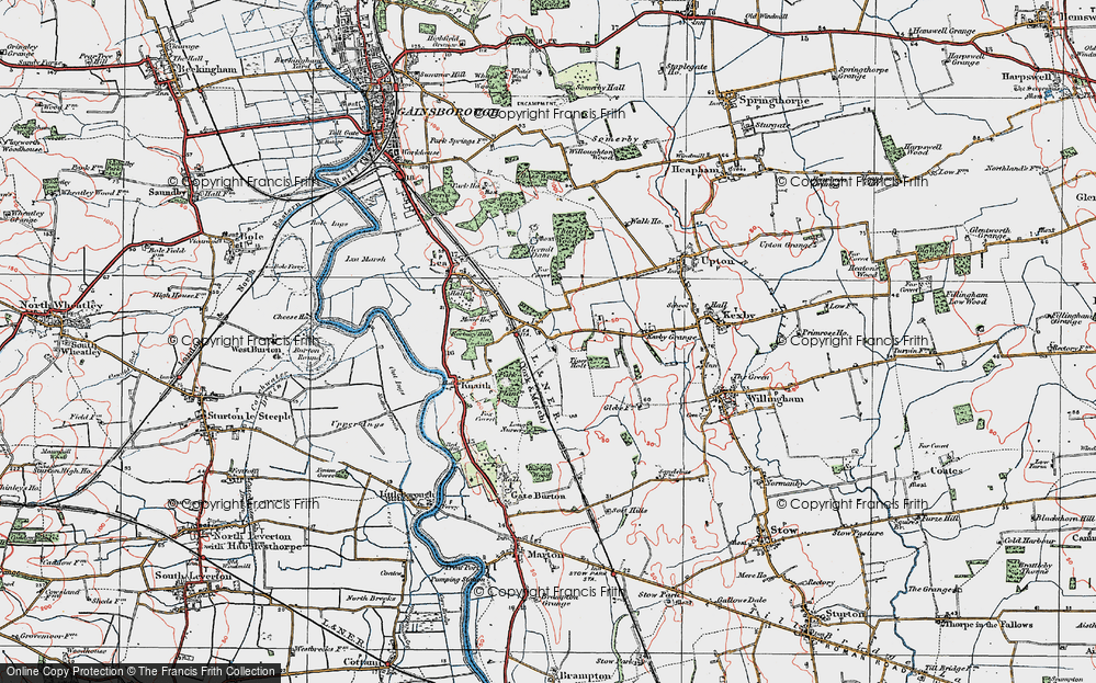 Old Map of Historic Map covering Tiger Holt in 1923
