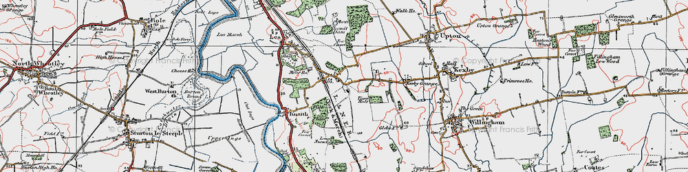Old map of Knaith Park in 1923