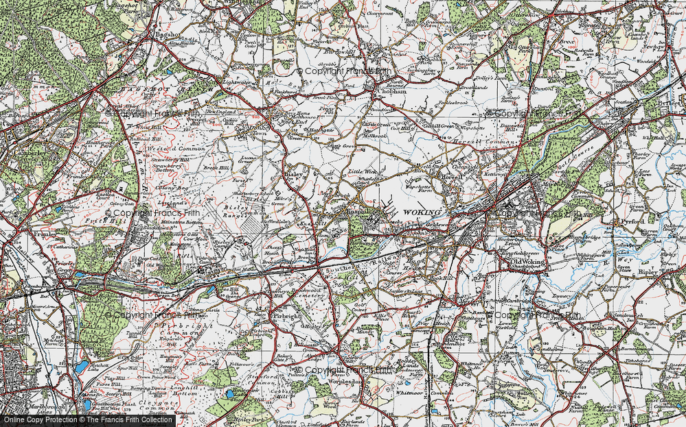 Old Map of Knaphill, 1920 in 1920