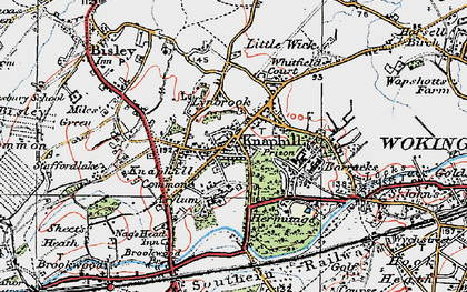 Old map of Knaphill in 1920