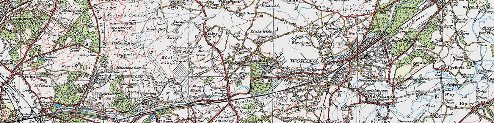 Old map of Knaphill in 1920