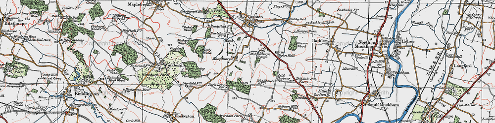 Old map of Knapthorpe in 1923