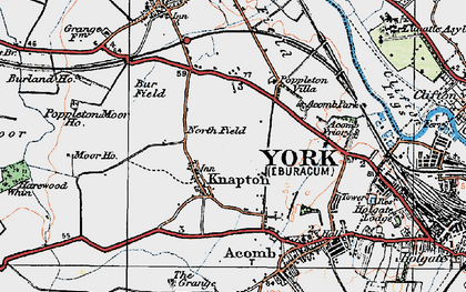 Old map of Knapton in 1924