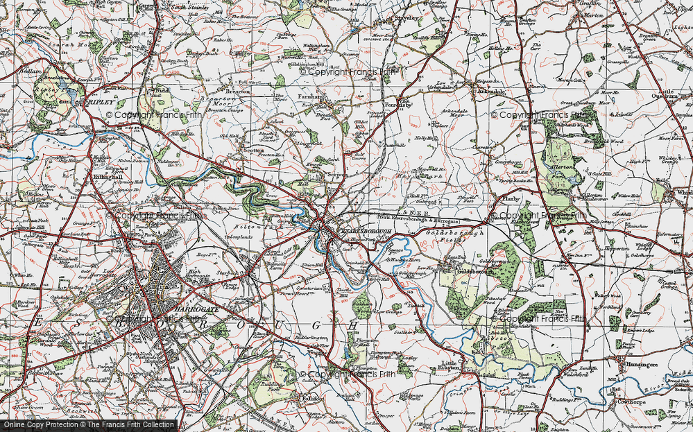 Old Map of Knaresborough, 1925 in 1925