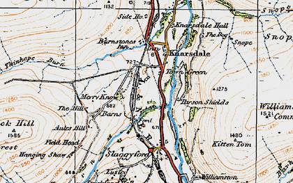 Old map of Burnstones in 1925