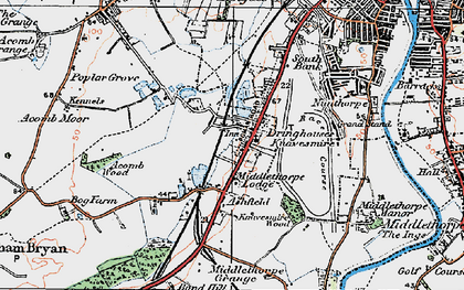 Old map of Knavesmire in 1924