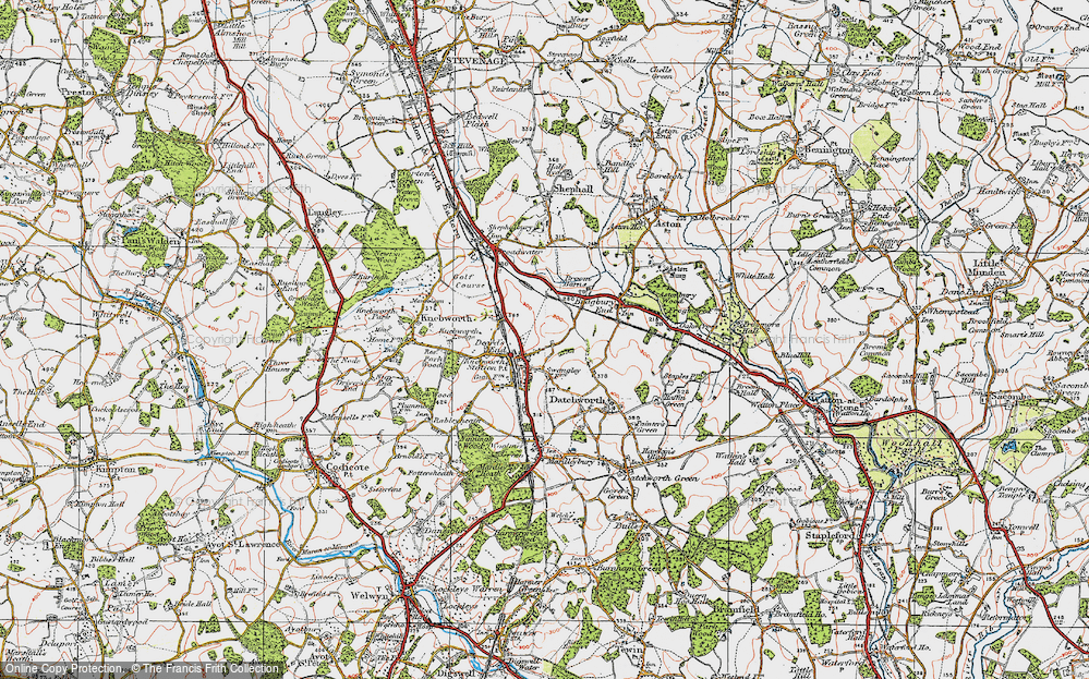 Old Map of Knebworth, 1920 in 1920