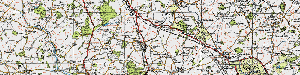 Old map of Knebworth in 1920