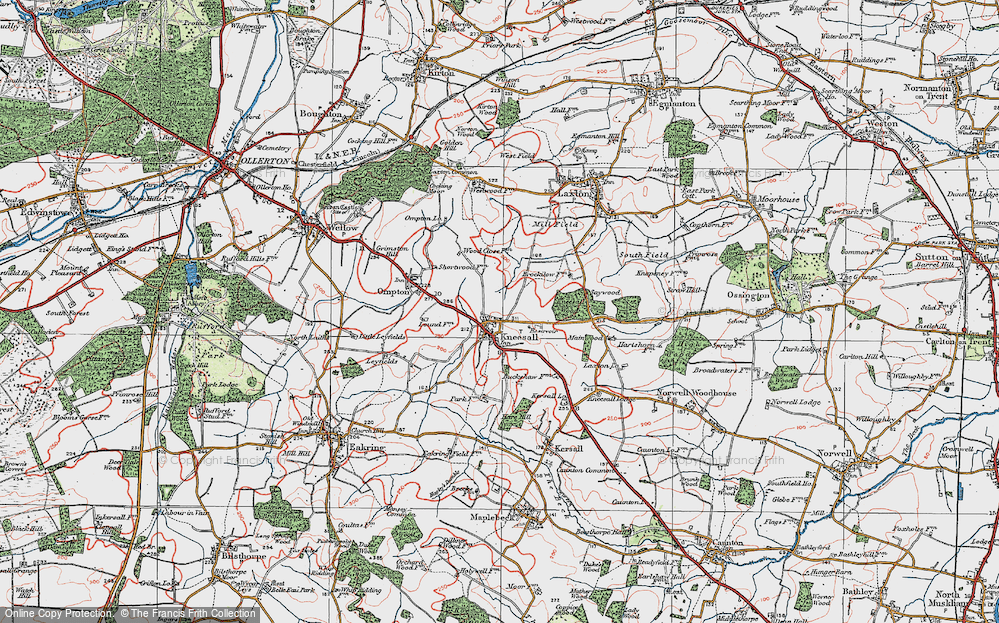 Old Map of Kneesall, 1923 in 1923