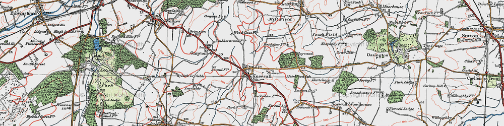 Old map of Kneesall in 1923