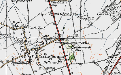 Old map of Kneesworth in 1920