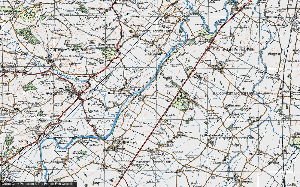 Old Map of Kneeton, 1921 in 1921