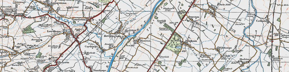 Old map of Kneeton in 1921