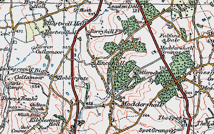 Old map of Knenhall in 1921