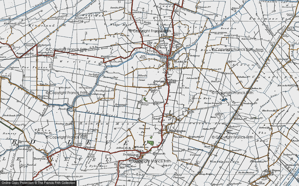 Old Map of Historic Map covering Burrow Moor in 1922