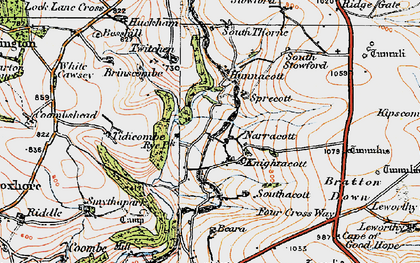 Old map of Knightacott in 1919