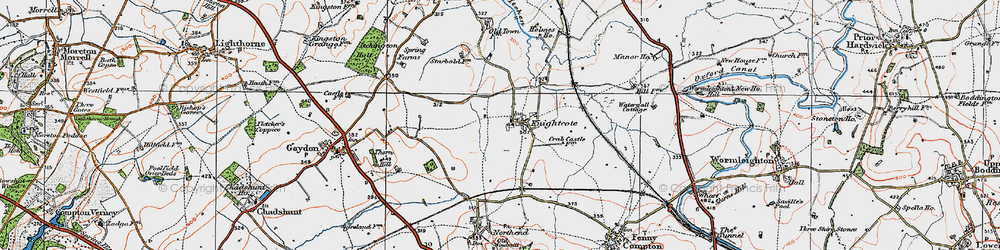 Old map of Knightcote in 1919