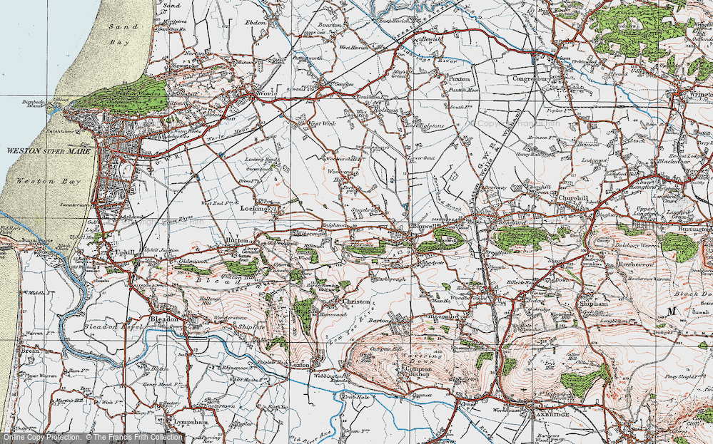 Old Map of Knightcott, 1919 in 1919