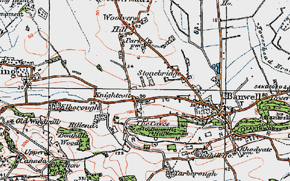 Old map of Knightcott in 1919