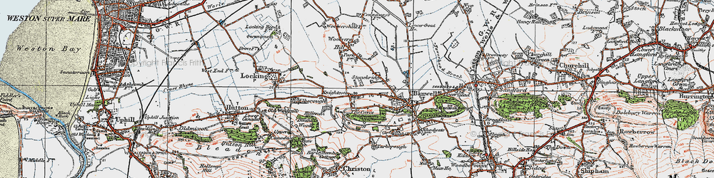 Old map of Knightcott in 1919