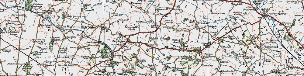 Old map of Knightley in 1921