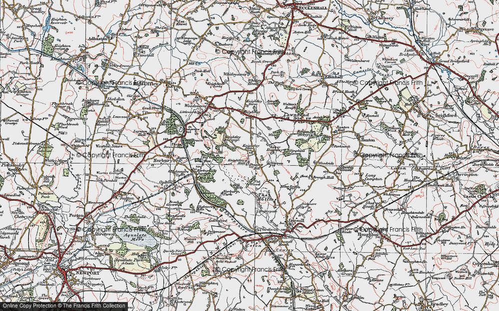 Old Map of Knightley Dale, 1921 in 1921