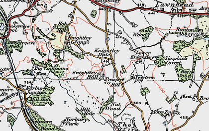 Old map of Knightley Dale in 1921