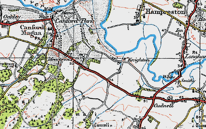 Old map of Knighton in 1919