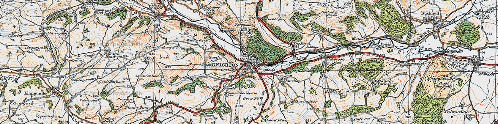 Old map of Knighton in 1920