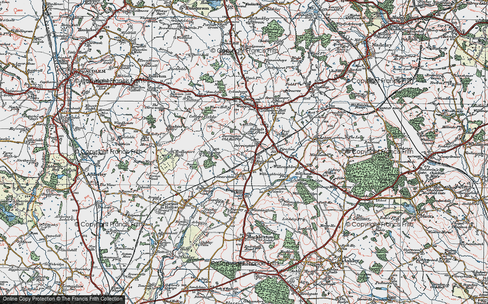 Old Map of Knighton, 1921 in 1921