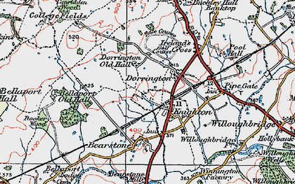 Old map of Knighton in 1921