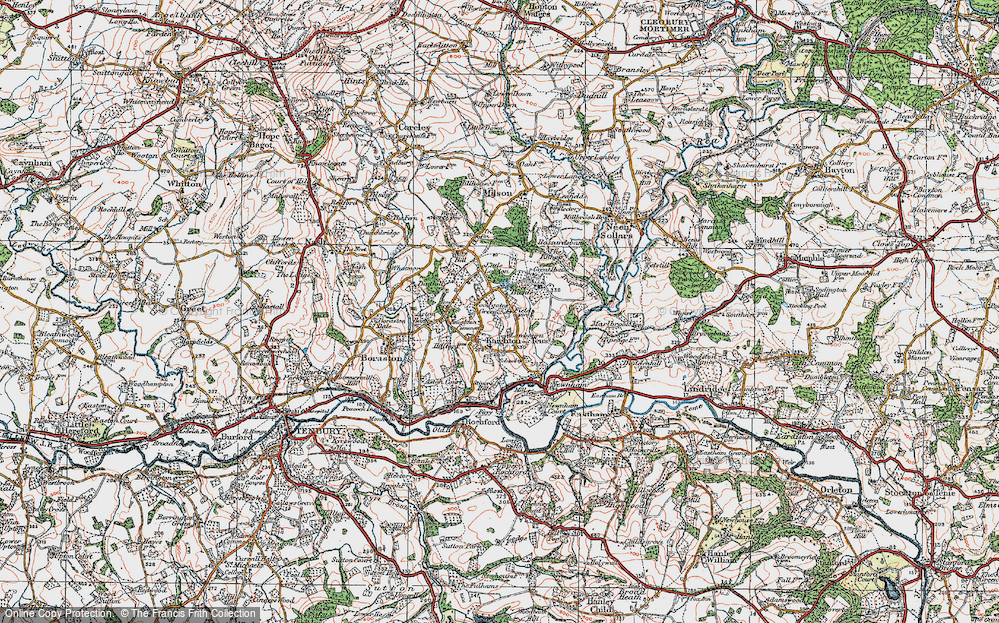 Old Map of Knighton on Teme, 1920 in 1920
