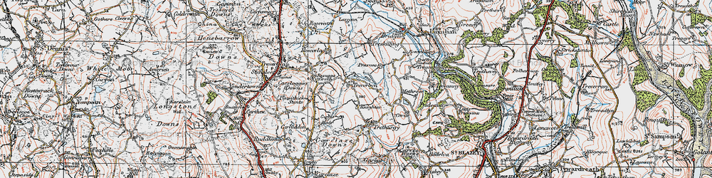 Old map of Knightor in 1919