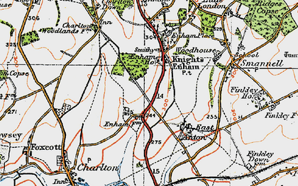 Old map of Knights Enham in 1919