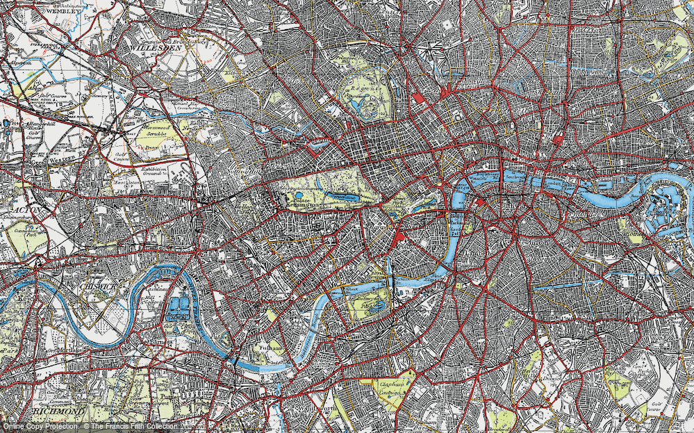 Old Map of Knightsbridge, 1920 in 1920