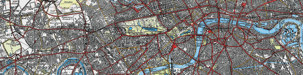 Old map of Knightsbridge in 1920