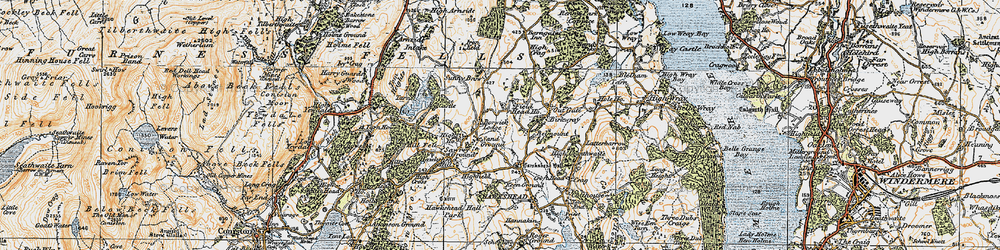 Old map of Yew Tree Tarn in 1925