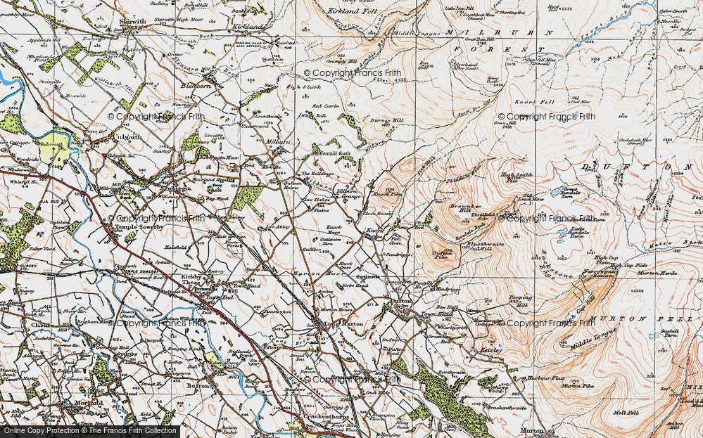 Old Map of Historic Map covering Burney Hill in 1925