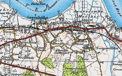 Old map of Knockhall in 1920
