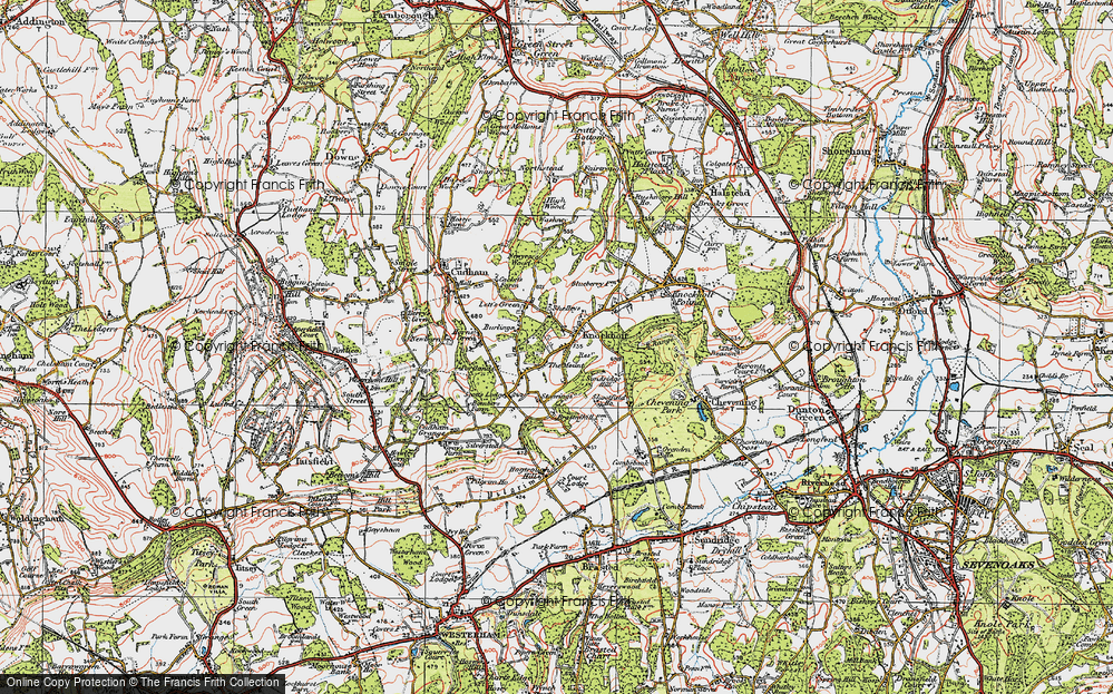 Old Map of Knockholt, 1920 in 1920