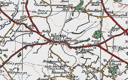 Old map of Knockin in 1921