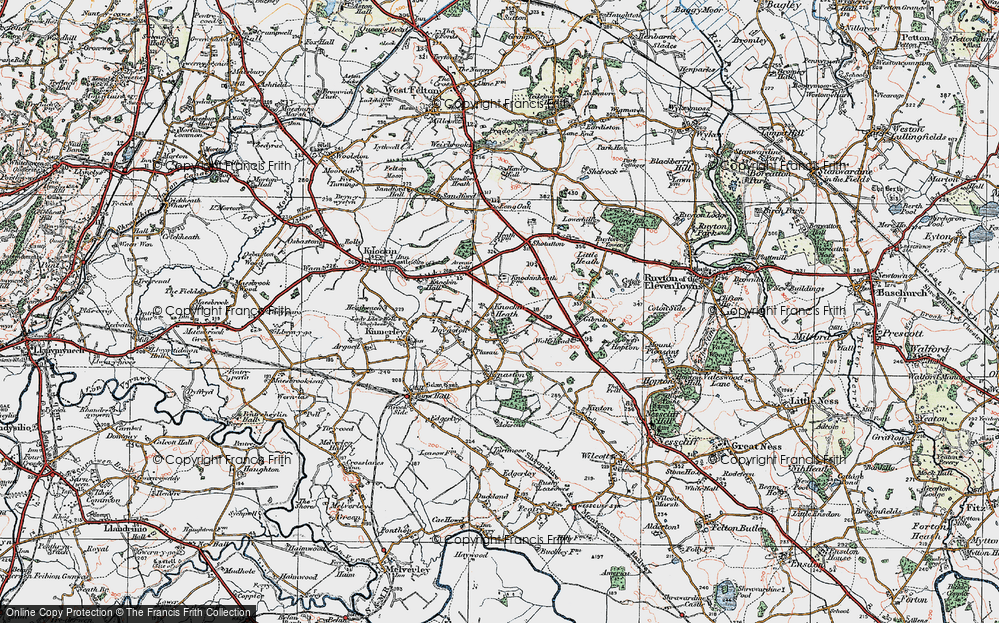 Old Map of Knockin Heath, 1921 in 1921