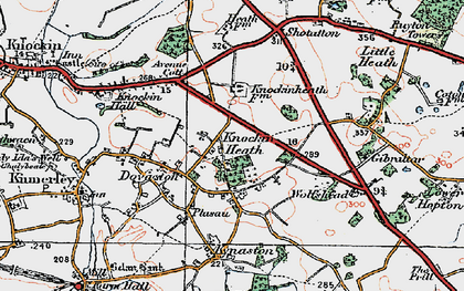 Old map of Knockin Heath in 1921