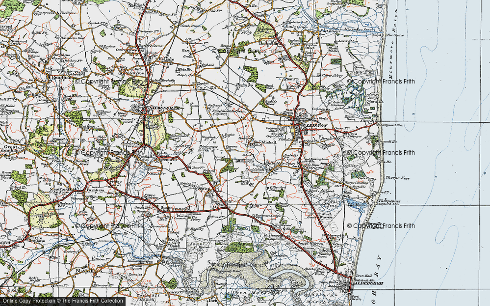 Old Map of Knodishall, 1921 in 1921