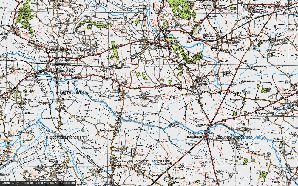 Old Map of Historic Map covering Black's Moor Hill in 1919