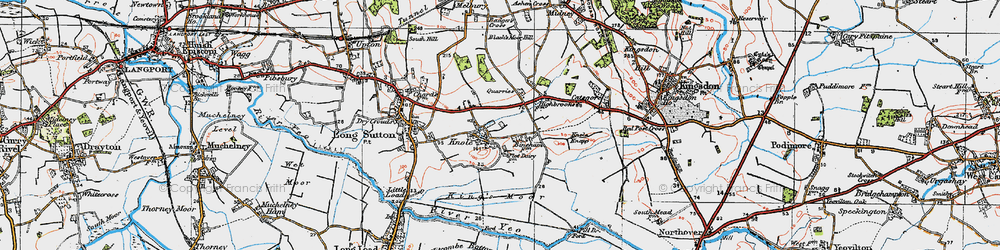 Old map of Black's Moor Hill in 1919